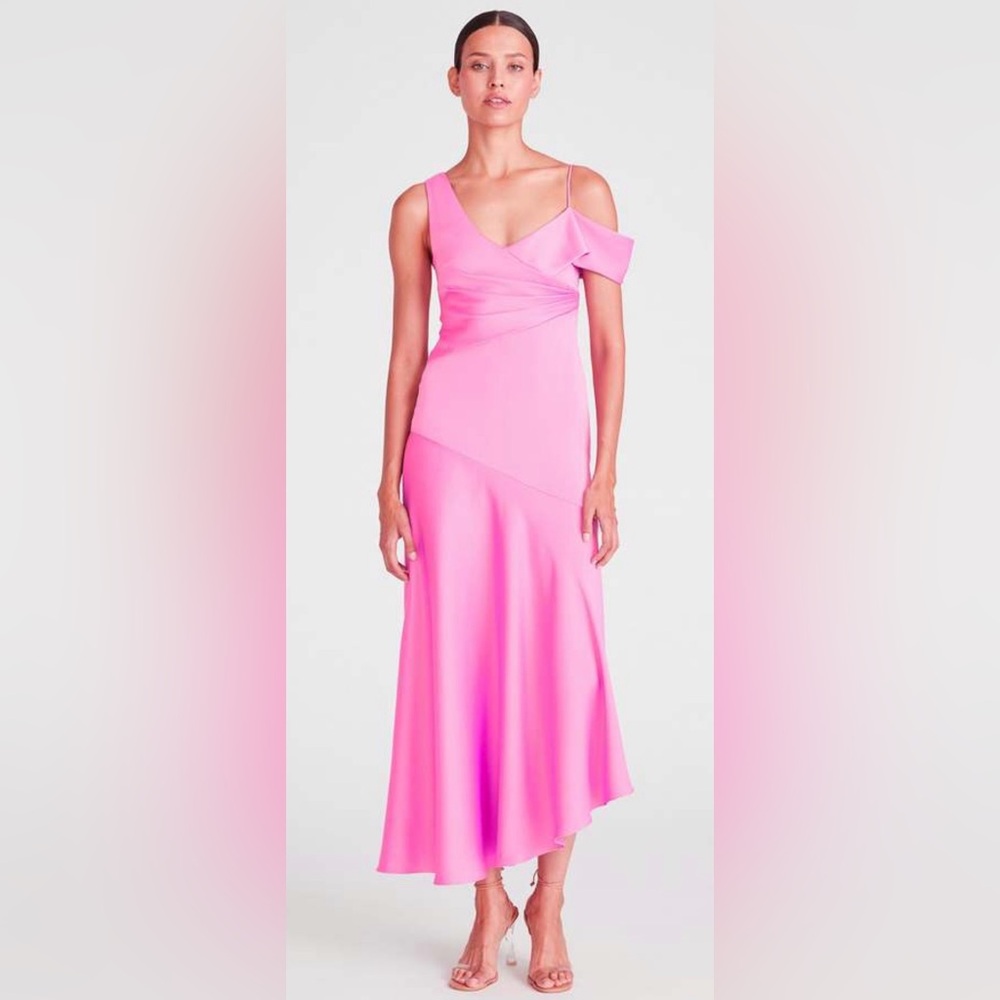 Monique Lhuillier Marin Satin Midi dress